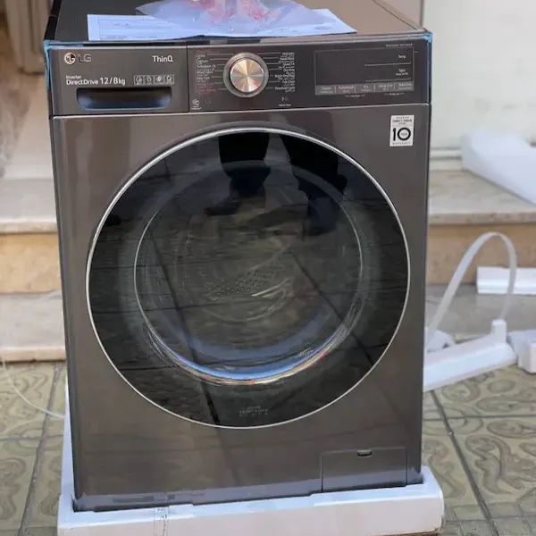 ماشین لباسشویی 12 کیلویی ال جی V12 با 8 کیلو خشک کن دودی WDV1260BRP