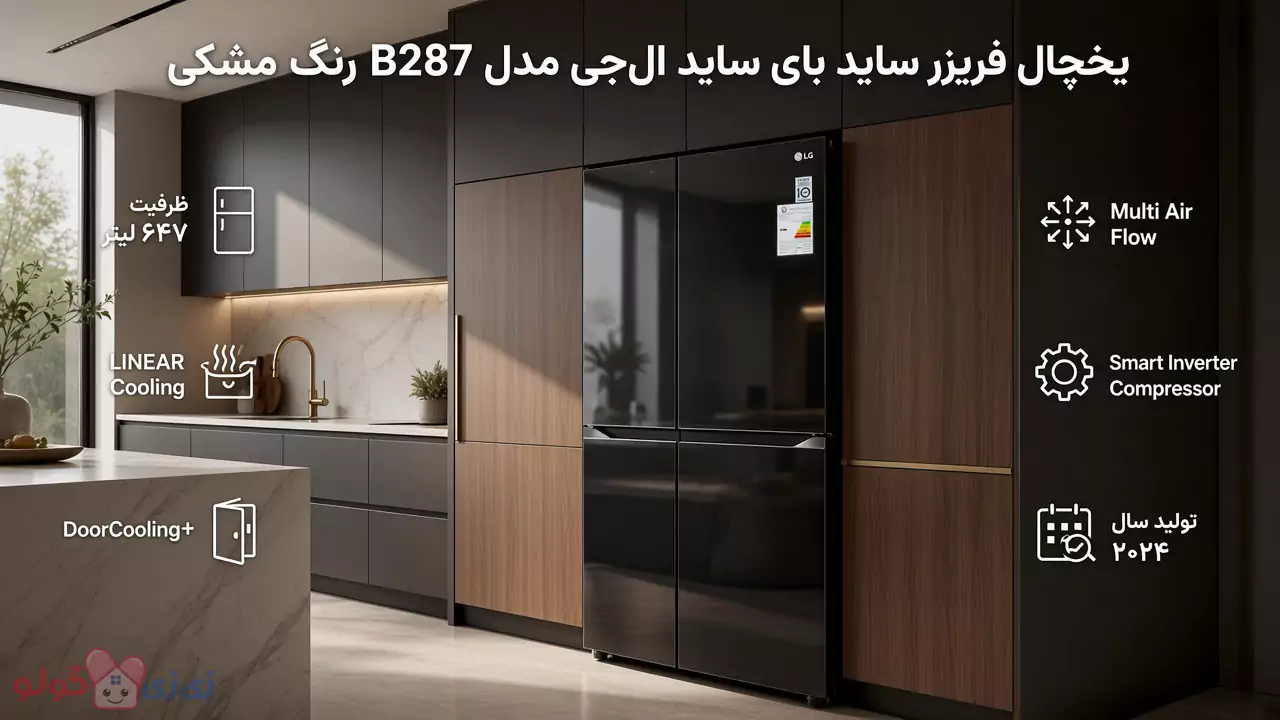 یخچال فریزر ساید بای ساید 30 فوت ال جی B287