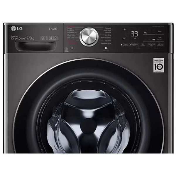  ماشین لباسشویی 12 کیلویی ال جی V12 با 8 کیلو خشک کن دودی WDV1260BRP