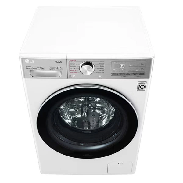 قیمت ماشین لباسشویی 12 کیلویی ال جی V12 با 8 کیلو خشک کن سفید WDV1260WRP در بانه